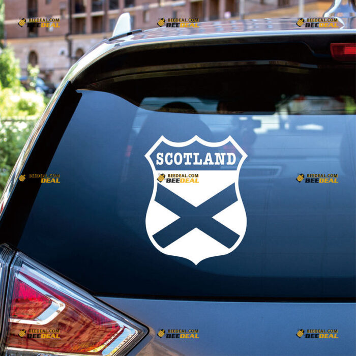 Scotland Flag Saltire Sticker Decal Vinyl Scottish Shield, Custom Choose Size Color, For Car Laptop Window Boat, Die Cut No Background 211291