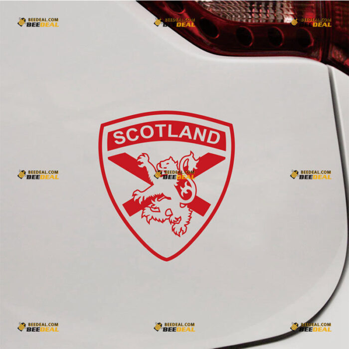 Scotland Lion Shield Sticker Decal Vinyl Rampant Scottish Saltire, Custom Choose Size Color, For Car Laptop Window Boat, Die Cut No Background