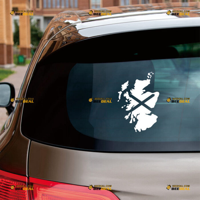 Scotland Flag Map Sticker Decal Vinyl Saltire Outline St Andrew Cross Scottish, Custom Choose Size Color, For Car Laptop Window Boat, Die Cut No Background 211291