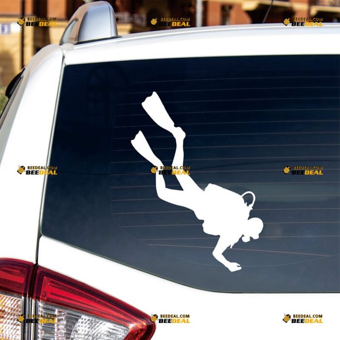 Scuba Diver Sticker Decal Vinyl Diving, Custom Choose Size Color, For Car Laptop Window Boat, Die Cut No Background 080501