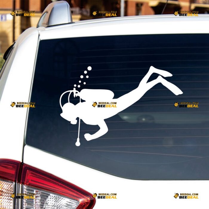 Scuba Diver Sticker Decal Vinyl Diving, Custom Choose Size Color, For Car Laptop Window Boat, Die Cut No Background 080502