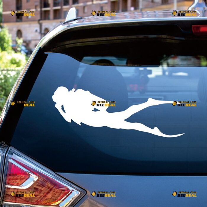 Scuba Diver Sticker Decal Vinyl Diving, Custom Choose Size Color, For Car Laptop Window Boat, Die Cut No Background 080503