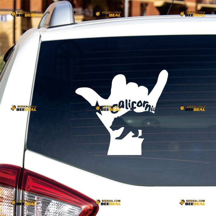 Shaka Sign Sticker Decal Vinyl Hang Loose California Bear Star Cali, Custom Choose Size Color, For Car Laptop Window Boat, Die Cut No Background 080501