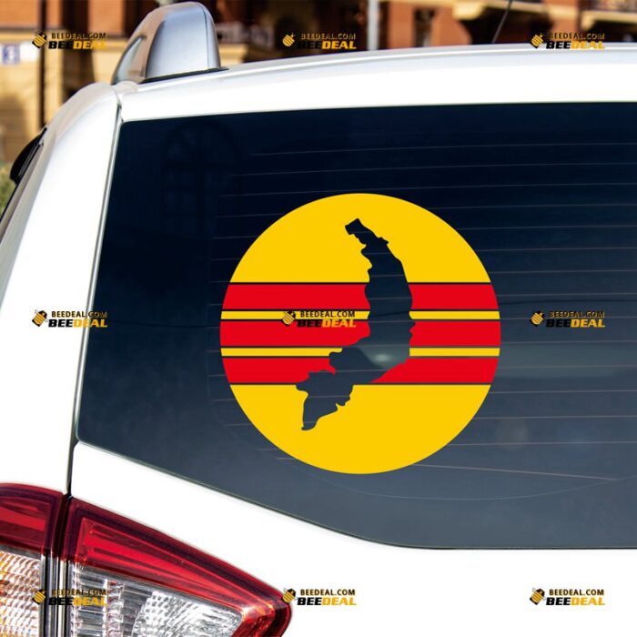 South Vietnam Flag Map Sticker Decal Vinyl Outline Round, Custom Choose Size, For Car Laptop Window Boat, Die Cut No Background