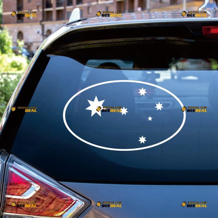 Australian Southern Cross Sticker Decal Vinyl Australia Cross Aussie Oval, Custom Choose Size Color, For Car Laptop Window Boat, Die Cut No Background