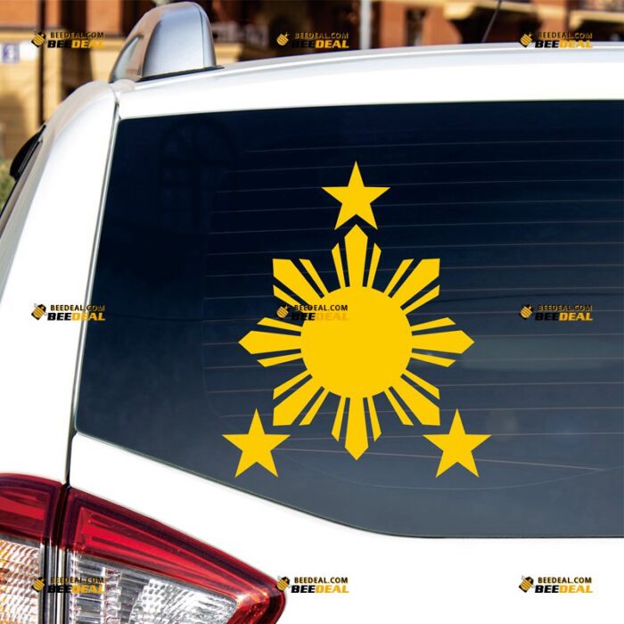 Philippines Sun Star Sticker Decal Vinyl Filipino Flag, Custom Choose Size Color, For Car Laptop Window Boat, Die Cut No Background