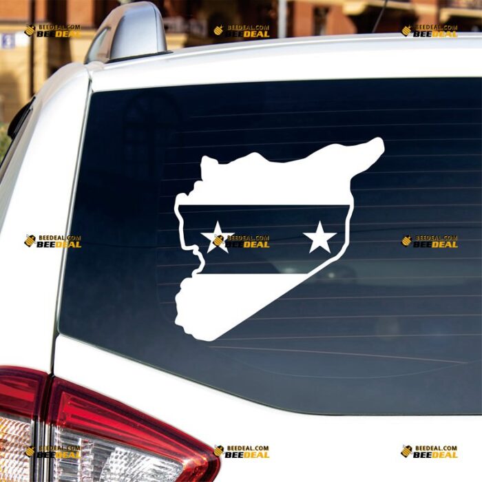 Syrian Flag Map Sticker Decal Vinyl Syria Arab Republic, Custom Choose Size Color, For Car Laptop Window Boat, Die Cut No Background 306071