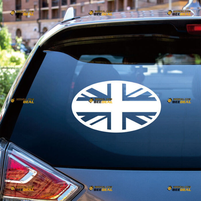 Union Jack Flag Oval Sticker Decal Vinyl UK British, Custom Choose Size Color, For Car Laptop Window Boat, Die Cut No Background