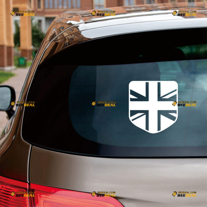 Union Jack Flag Sticker Decal Vinyl Shield UK British, Custom Choose Size Color, For Car Laptop Window Boat, Die Cut No Background