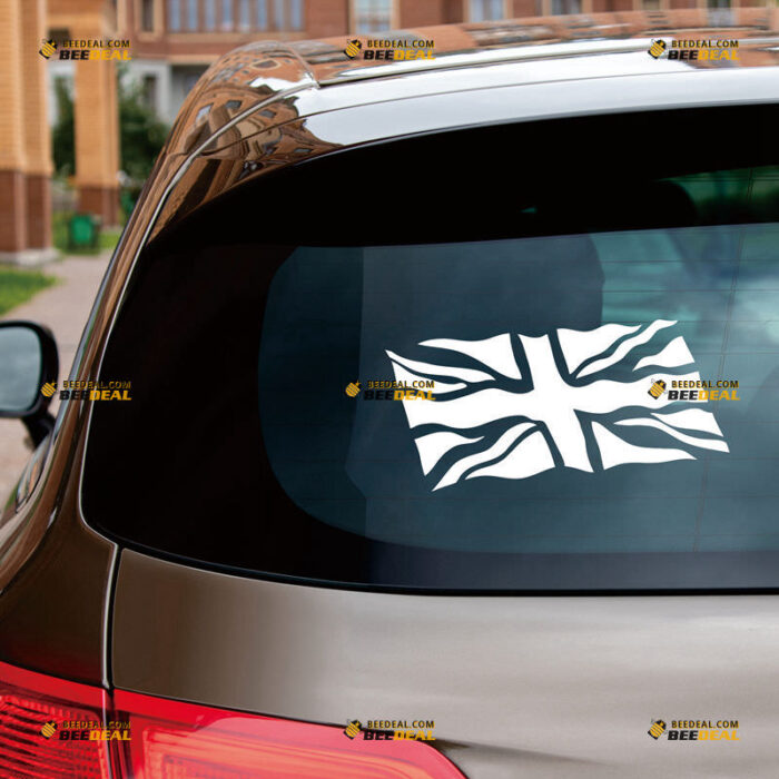 Union Jack Waving Flag Sticker Decal Vinyl UK British, Custom Choose Size Color, For Car Laptop Window Boat, Die Cut No Background 211293