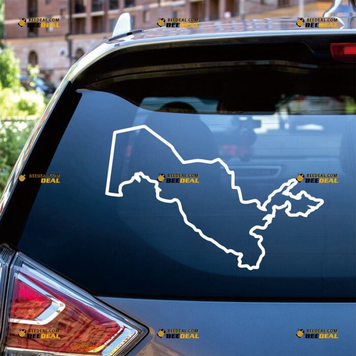 Uzbekistan Map Sticker Decal Vinyl Outline Uzbek, Custom Choose Size Color, For Car Laptop Window Boat, Die Cut No Background