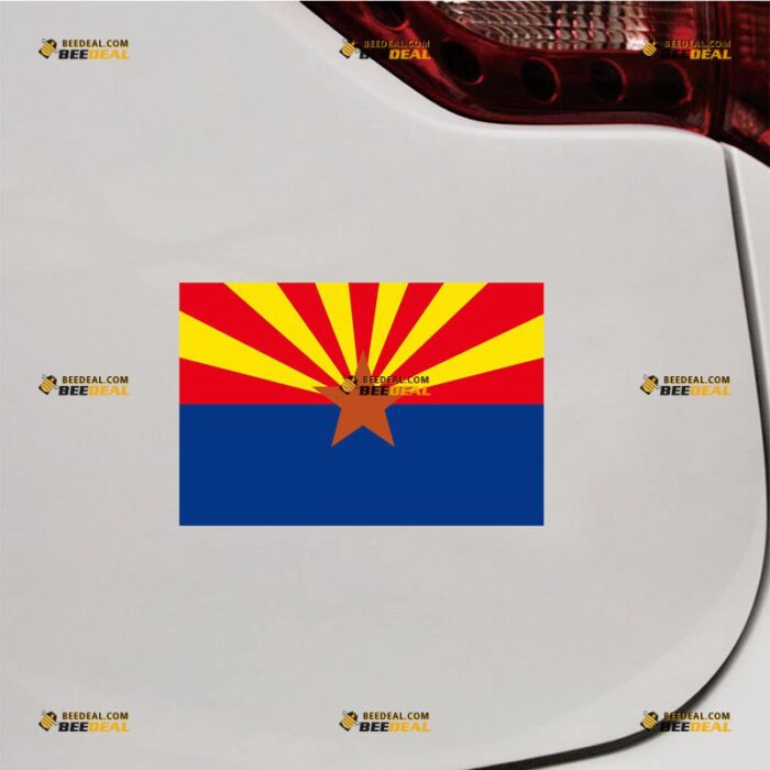 Arizona Sticker Decal Vinyl AZ State Flag – For Car Truck Bumper Bike Laptop – Custom, Choose Size, Reflective or Glossy