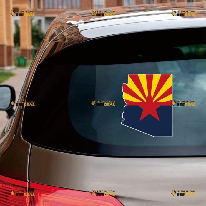 Arizona Sticker Decal Vinyl American State Flag And Map – For Car Truck Bumper Bike Laptop – Custom, Choose Size, Reflective or Glossy 71632214