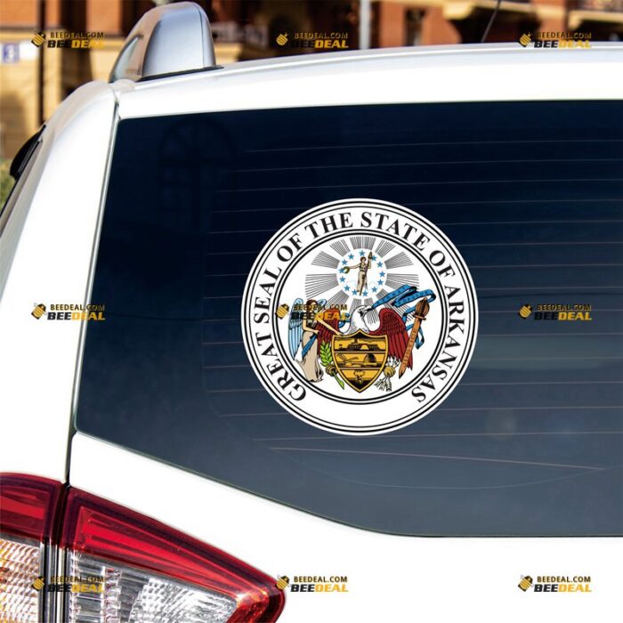 Arkansas Sticker Decal Vinyl AR State Seal – For Car Truck Bumper Bike Laptop – Custom, Choose Size, Reflective or Glossy