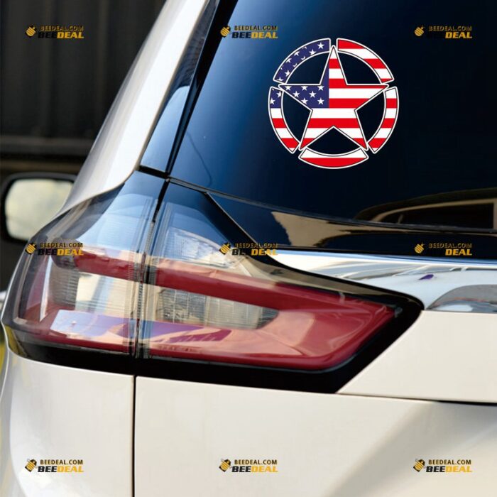 Army Star Sticker Decal Vinyl, American Flag – For Car Truck Bumper Bike Laptop – Custom, Choose Size, Reflective or Glossy 72031307