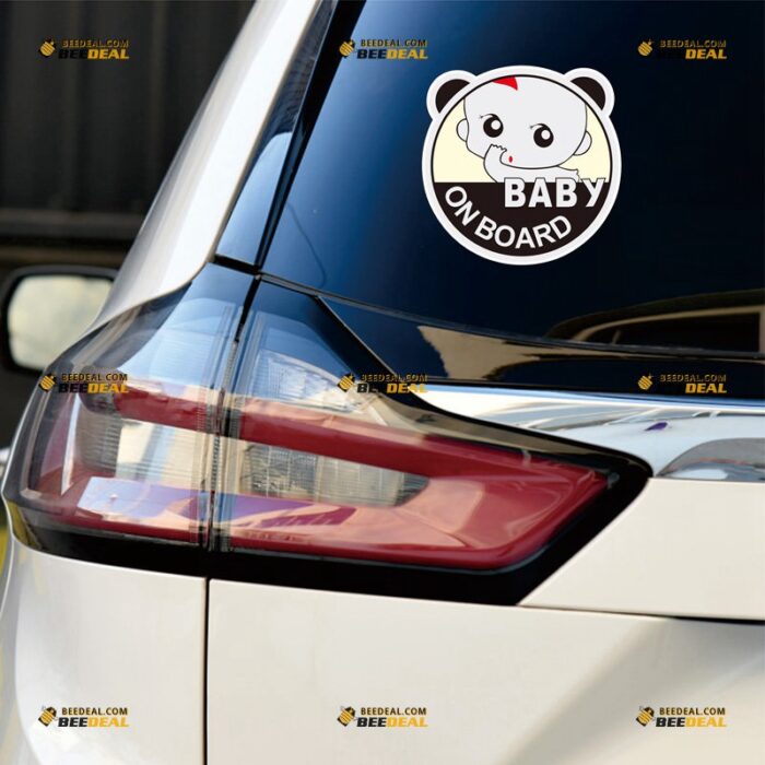 Baby On Board Sticker Decal Vinyl Baby In Car, Panda Head – For Car Truck Bumper Window – Custom, Choose Size, Reflective or Glossy 73032237