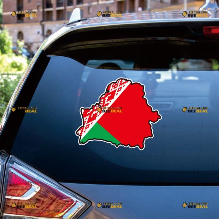 Belarus Sticker Decal Vinyl, Country Flag And Map – For Car Truck Bumper Bike Laptop – Custom, Choose Size, Reflective or Glossy