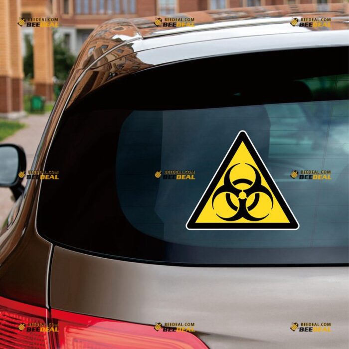 Biohazard Sticker Decal Vinyl Biological Hazard Symbol, Yellow Triangle – For Car Truck Bumper Bike Laptop – Custom, Choose Size, Reflective or Glossy 72031313