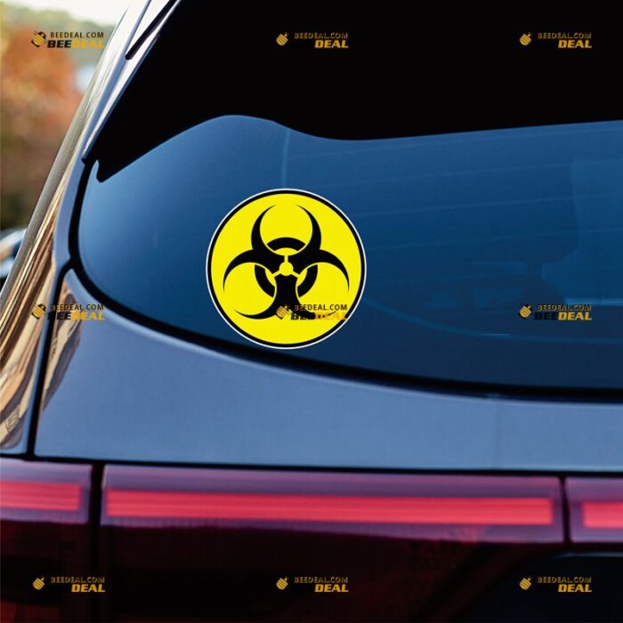 Biohazard Sticker Decal Vinyl Biological Hazard, Yellow Circle – For Car Truck Bumper Bike Laptop – Custom, Choose Size, Reflective or Glossy 72031312