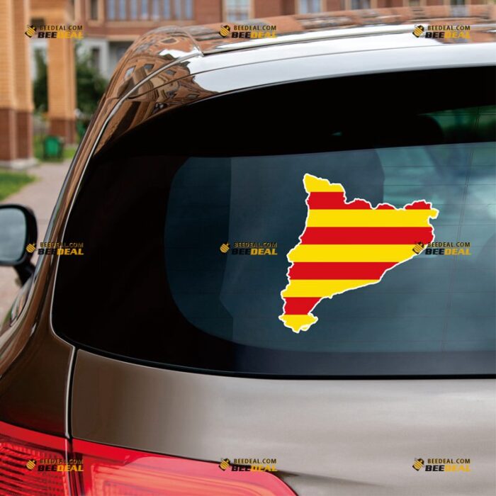 Catalonia Sticker Decal Vinyl Catalan Flag Map Catalonian Spain – For Car Truck Bumper Bike Laptop – Custom, Choose Size, Reflective or Glossy