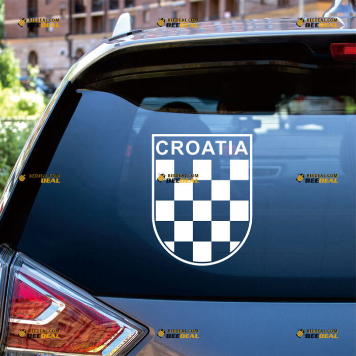 Croatia Sticker Decal Vinyl, Croatian Checkerboard – For Car Truck Bumper Bike Laptop – Custom, Choose Size Color – Die Cut No Background