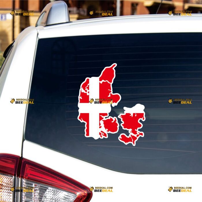 Denmark Sticker Decal Vinyl Danish Flag And Map – For Car Truck Bumper Bike Laptop – Custom, Choose Size, Reflective or Glossy 72030007