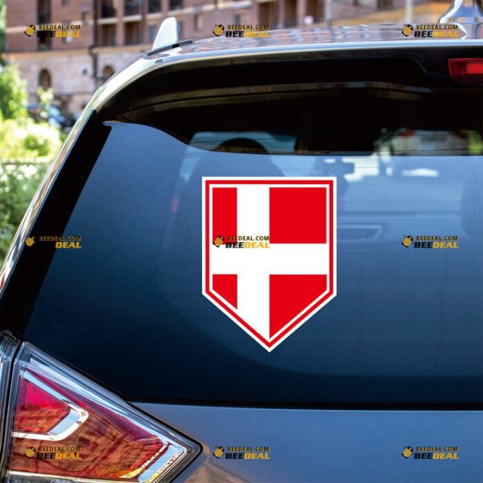 Denmark Sticker Decal Vinyl, Danish Flag Shield – For Car Truck Bumper Bike Laptop – Custom, Choose Size, Reflective or Glossy 72031329