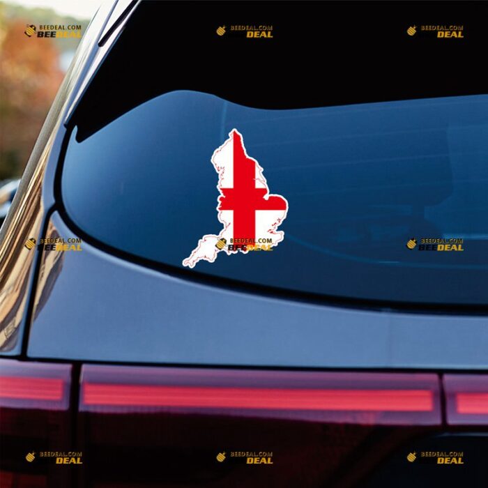 England Map Flag Sticker Decal Vinyl – For Car Truck Bumper Bike Laptop – Custom, Choose Size, Reflective or Glossy 72030010