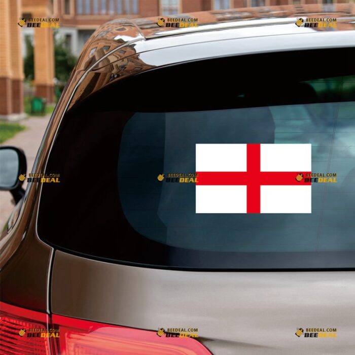 England Sticker Decal Vinyl, ST George's Cross Flag UK – For Car Truck Bumper Bike Laptop – Custom, Choose Size, Reflective or Glossy