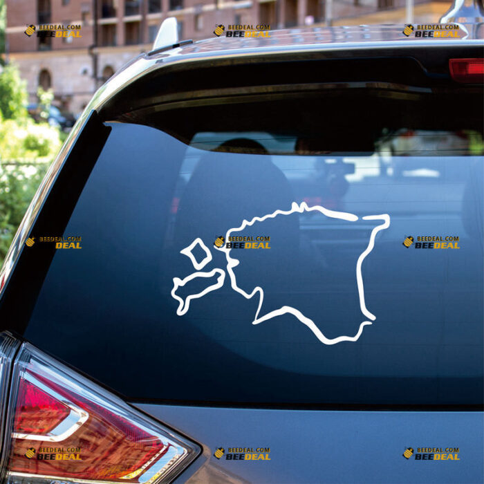 Estonia Sticker Decal Vinyl, Estonian Map Outline – For Car Truck Bumper Bike Laptop – Custom, Choose Size Color – Die Cut No Background