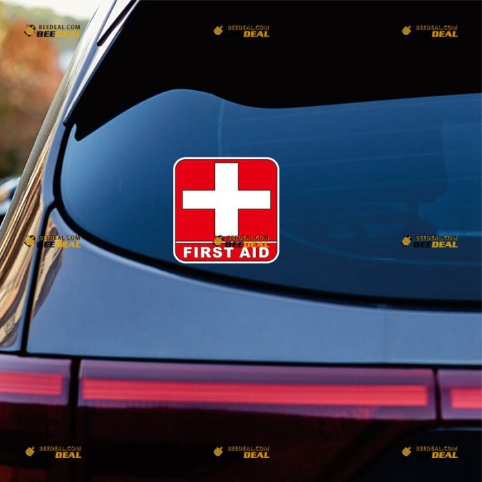 First Aid Sticker Decal Vinyl, Red Cross – For Car Truck Bumper Bike Laptop – Custom, Choose Size, Reflective or Glossy 72031334