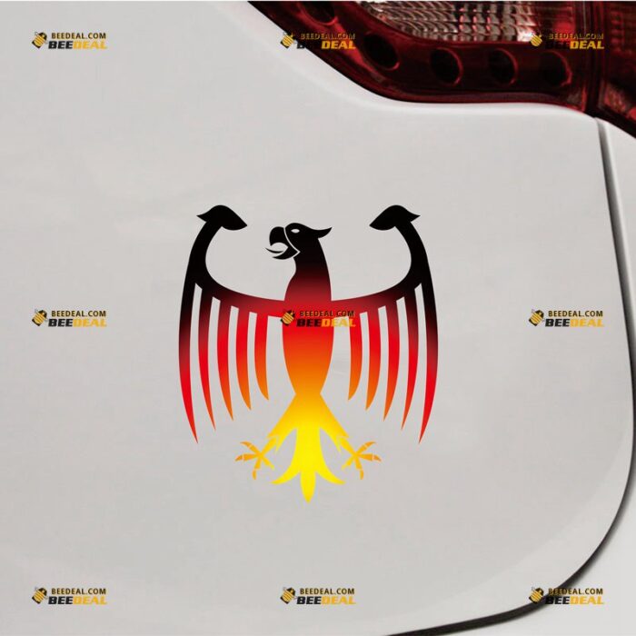 German Eagle Sticker Decal Vinyl, Germany Coat Of Arms, Gradient Pattern – For Car Truck Bumper Bike Laptop – Custom, Choose Size, Reflective or Glossy 71932216