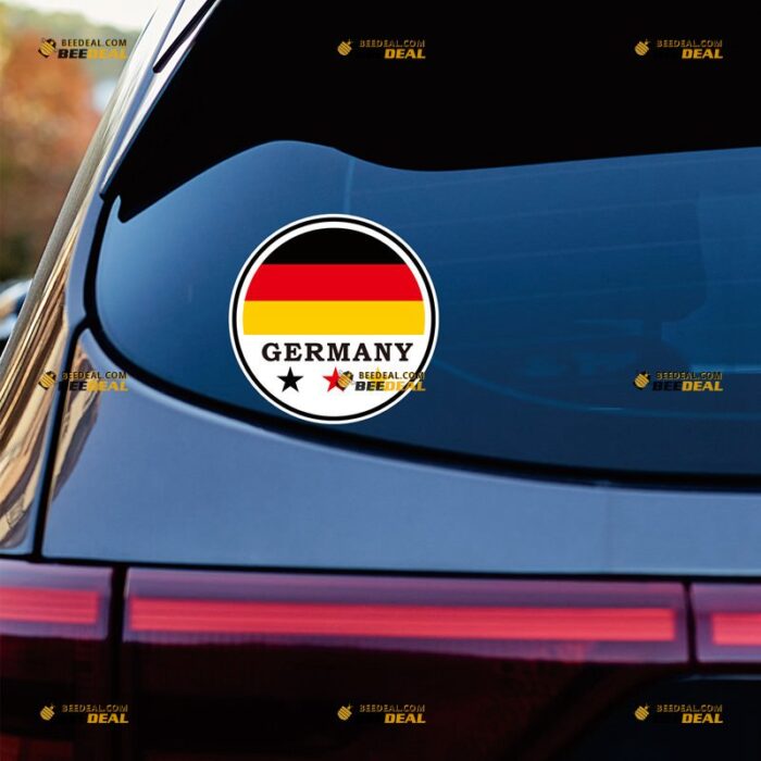 Germany Sticker Decal Vinyl German Flag Round Stars – For Car Truck Bumper Bike Laptop – Custom, Choose Size, Reflective or Glossy 72031339