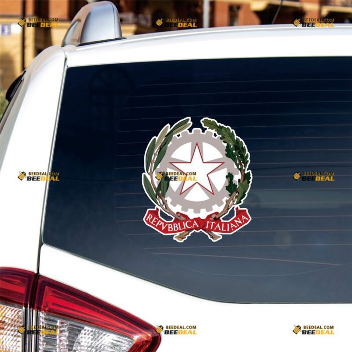 Italy Sticker Decal Vinyl, Italian Emblem Coat Of Arms – For Car Truck Bumper Bike Laptop – Custom, Choose Size, Reflective or Glossy 71632224