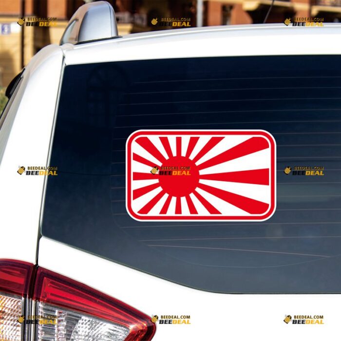 Japanese Rising Sun Sticker Decal Vinyl Flag – For Car Truck Bumper Bike Laptop – Custom, Choose Size, Reflective or Glossy 72032006