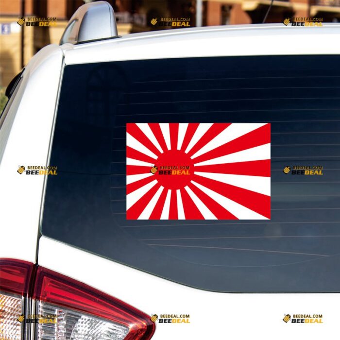 Japanese Rising Sun Sticker Decal Vinyl Flag – For Car Truck Bumper Bike Laptop – Custom, Choose Size, Reflective or Glossy 72032008