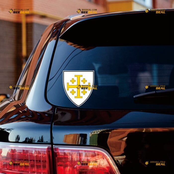 Jerusalem Cross Sticker Decal Vinyl Crusaders' Cross Shield – For Car Truck Bumper Bike Laptop – Custom, Choose Size, Reflective or Glossy 72032017