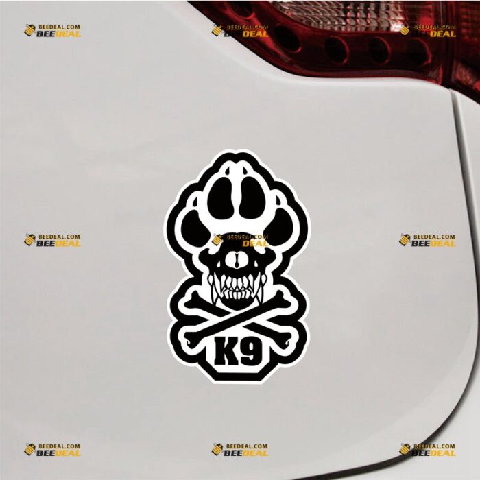 K9 Sticker Decal Vinyl Police Dog Unit Skull – For Car Truck Bumper Bike Laptop – Custom, Choose Size, Reflective or Glossy 72032017