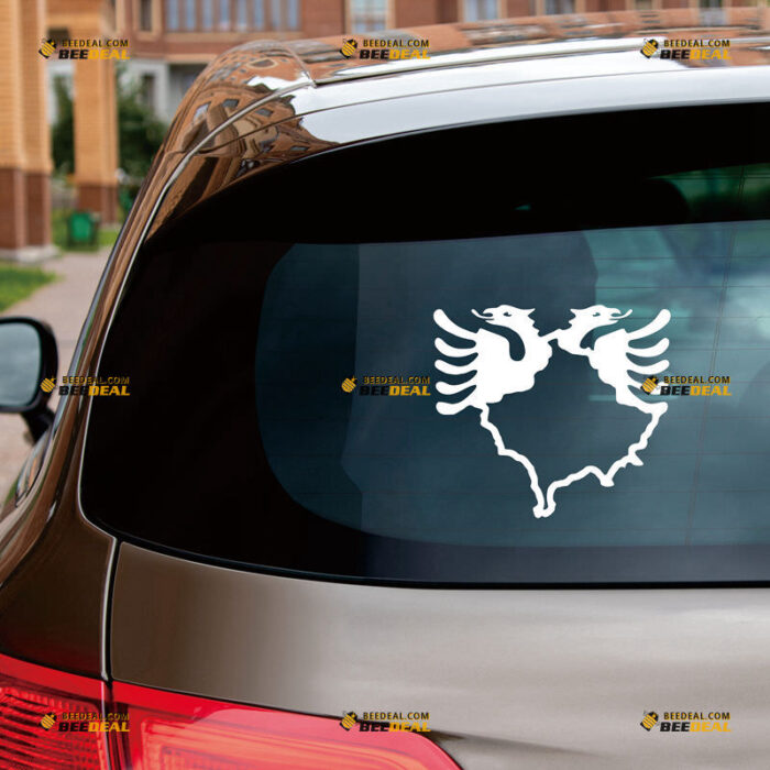 Kosovo Sticker Decal Vinyl, Kosovar Country Map And Albania Double-Headed Eagle – For Car Truck Bumper Bike Laptop – Custom, Choose Size Color – Die Cut No Background