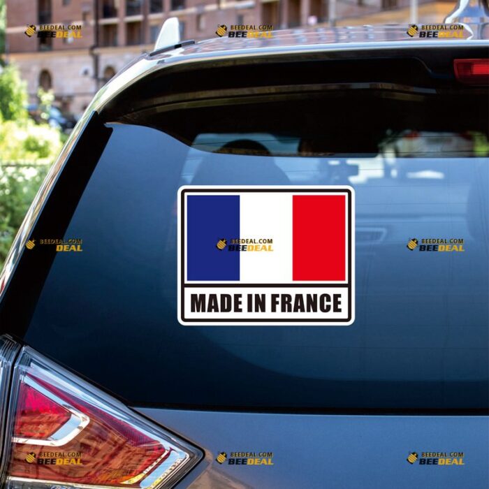 Made in France Sticker Decal Vinyl French Flag – Fit For Peugeot Citroen Renault Car Truck Bumper Window – Custom, Choose Size, Reflective or Glossy 72032032