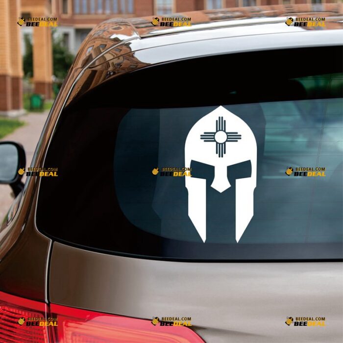 New Mexico Sticker Decal Vinyl, State Flag, Spartan Helmet Sparta Mask Molon Labe – For Car Truck Bumper Bike Laptop – Custom, Choose Size Color – Die Cut No Background