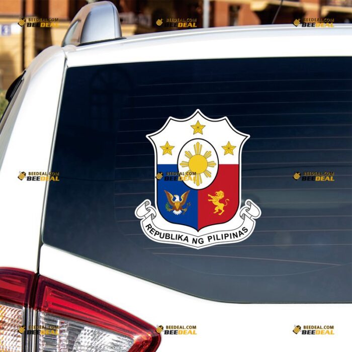 Philippines Sticker Decal Vinyl, Filipino Coat Of Arms – For Car Truck Bumper Bike Laptop – Custom, Choose Size, Reflective or Glossy 71632232