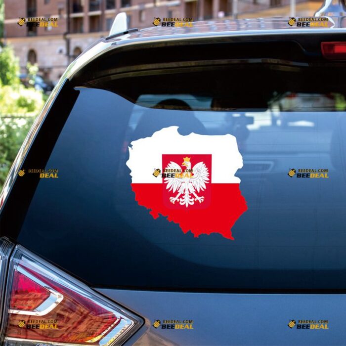 Poland Sticker Decal Vinyl, Polska Herb, Polish Map And Flag, Coat Of Arms – For Car Truck Bumper Bike Laptop – Custom, Choose Size, Reflective or Glossy 71932323