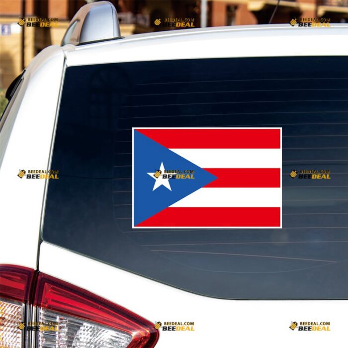 Puerto Rican Flag Sticker Decal Vinyl PR – For Car Truck Bumper Bike Laptop – Custom, Choose Size, Reflective or Glossy 72032147