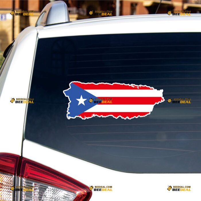 Puerto Rico Sticker Decal Vinyl, PR Flag And Map – For Car Truck Bumper Bike Laptop – Custom, Choose Size, Reflective or Glossy 71632226