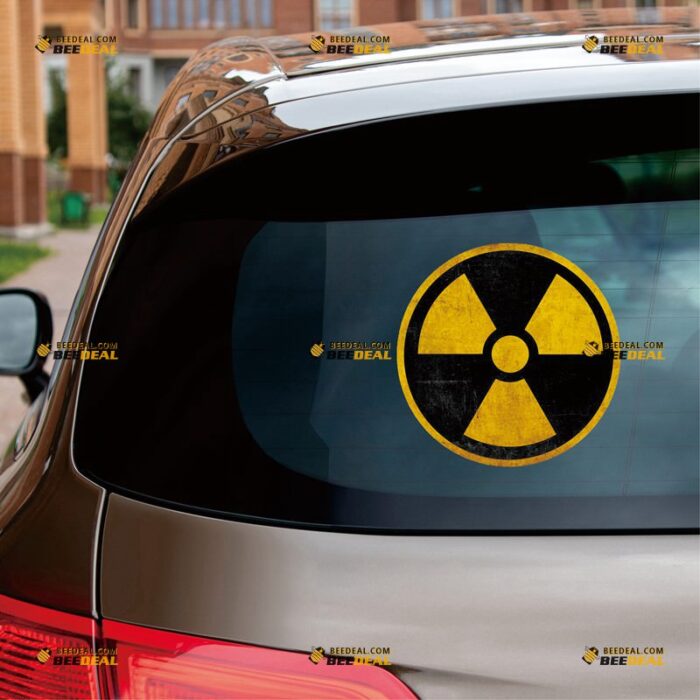 Radioactive Sticker Decal Vinyl Nuclear Radiation Warning Zombie, Grunge Subdued – For Car Truck Bumper Bike Laptop – Custom, Choose Size, Reflective or Glossy 72032139