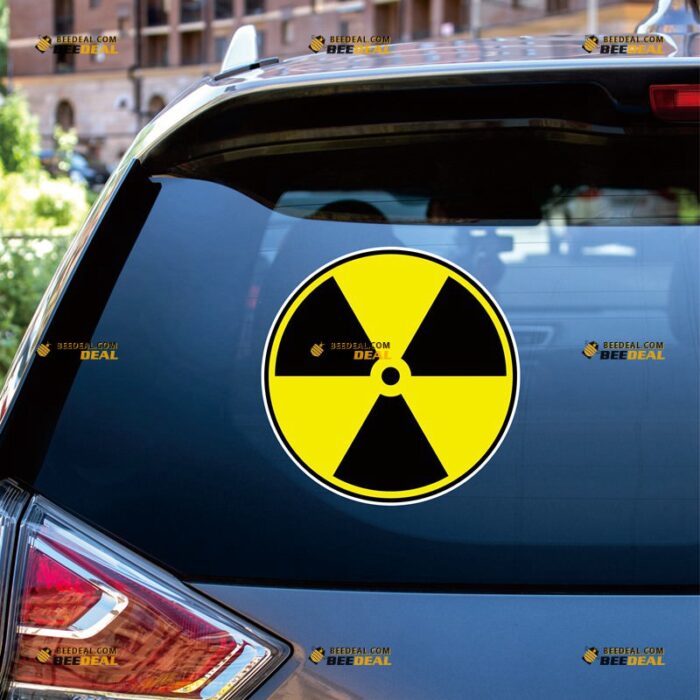 Radioactive Sticker Decal Vinyl Nuclear Radiation Warning Zombie, Yellow Round – For Car Truck Bumper Bike Laptop – Custom, Choose Size, Reflective or Glossy 72032138