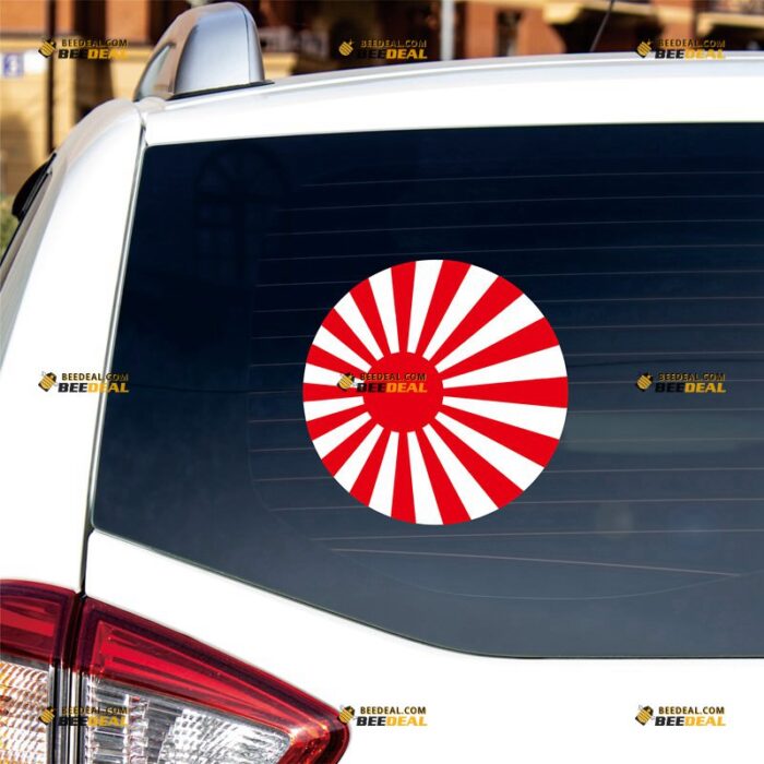 Rising Sun Sticker Decal Vinyl Japanese Flag JDM Round – For Car Truck Bumper Bike Laptop – Custom, Choose Size, Reflective or Glossy 72032016