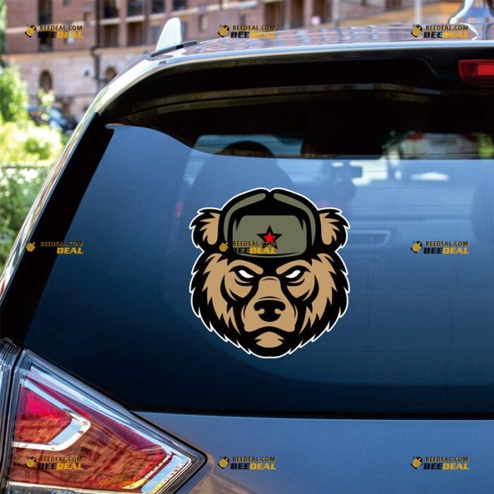 Russian Bear Sticker Decal Vinyl, Soviet Union USSR CCCP Star – For Car Truck Bumper Bike Laptop – Custom, Choose Size, Reflective or Glossy 71932324