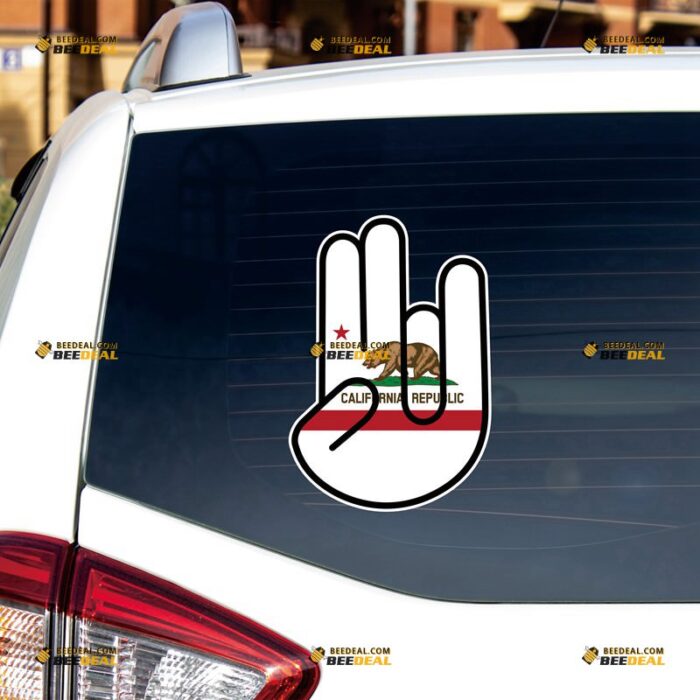 Shocker Hand Sticker Decal Vinyl, California Flag – For Car Truck Bumper Bike Laptop – Custom, Choose Size, Reflective or Glossy 72032219